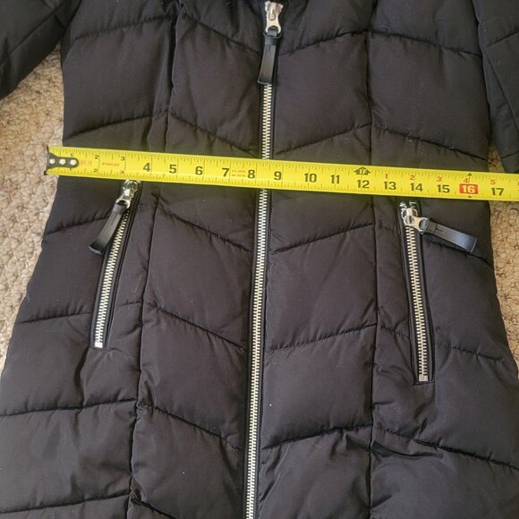 Calvin Klein Puffer Coat w/Attached Bib Hooded Faux Fur Jacket - Picture 15 of 16